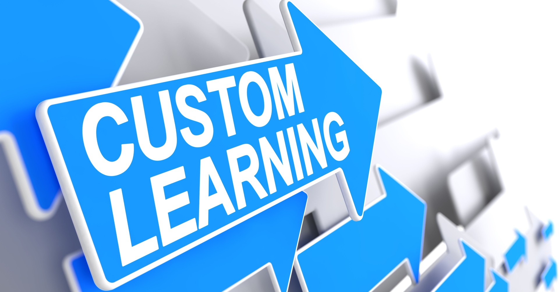Custom Learning - Message on Blue Pointer. 3D